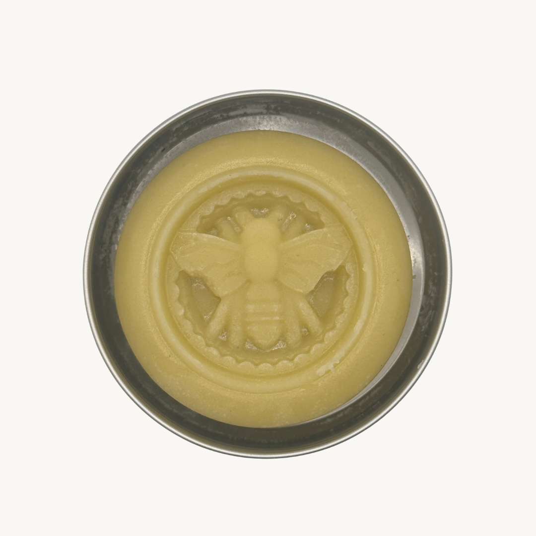 beeswax lotion bar in tin