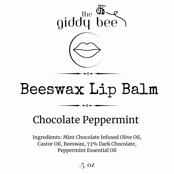 Handmade beeswax lip balm in a reusable tin, crafted with natural ingredients including herb-infused oil, castor oil, and pure beeswax for deep hydration and nourishment.