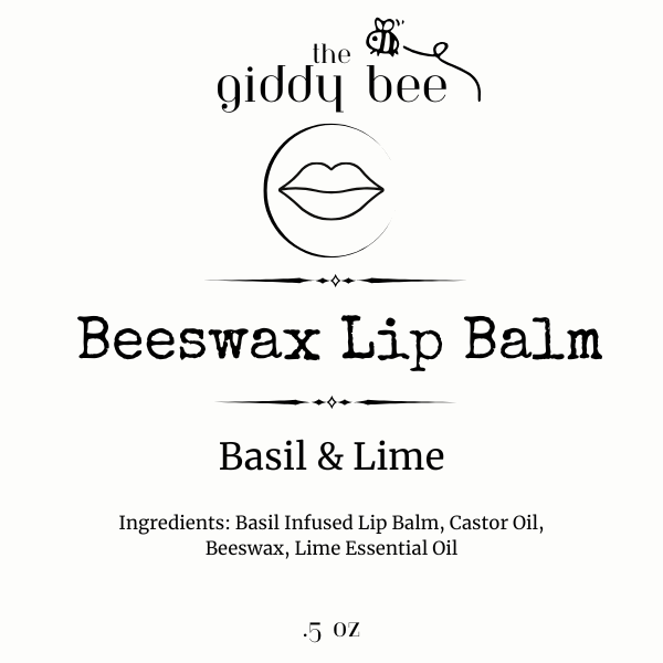 Handmade beeswax lip balm in a reusable tin, crafted with natural ingredients including herb-infused oil, castor oil, and pure beeswax for deep hydration and nourishment.