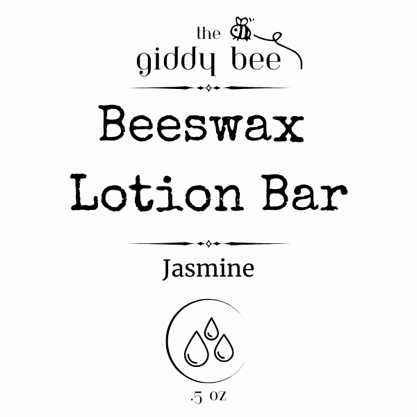 A handcrafted Mini Beeswax Lotion Bar, made with beeswax, shea butter, and herbal-infused oil, displayed in a compact 1.5-inch size—perfect for travel, gifts, and party favors. Made in small batches by an award-winning South Carolina beekeeper.