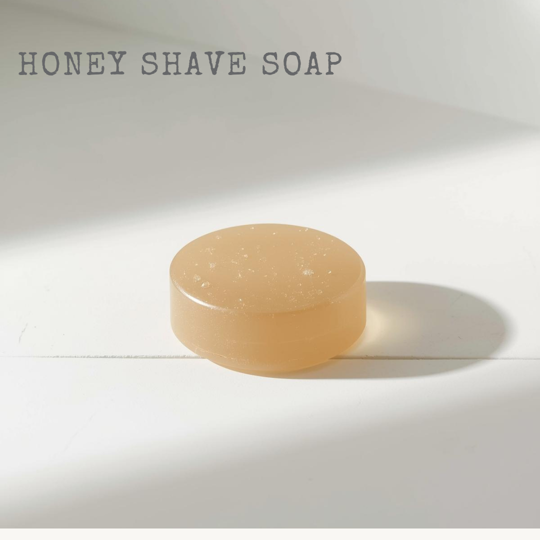 Honey Shave Soap by The Giddy Bee creating a creamy lather for shaving