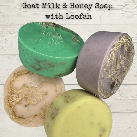 Goat Milk and Honey Soap with Loofah