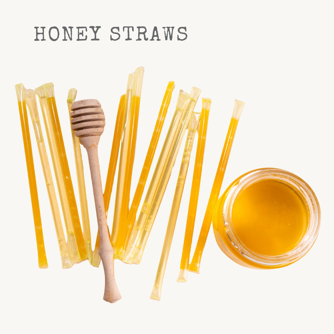 Honey straws in assorted flavors from The Giddy Bee