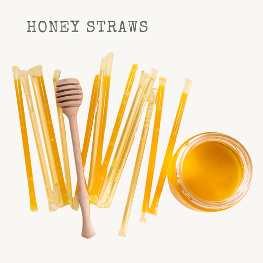 Honey straws in assorted flavors from The Giddy Bee
