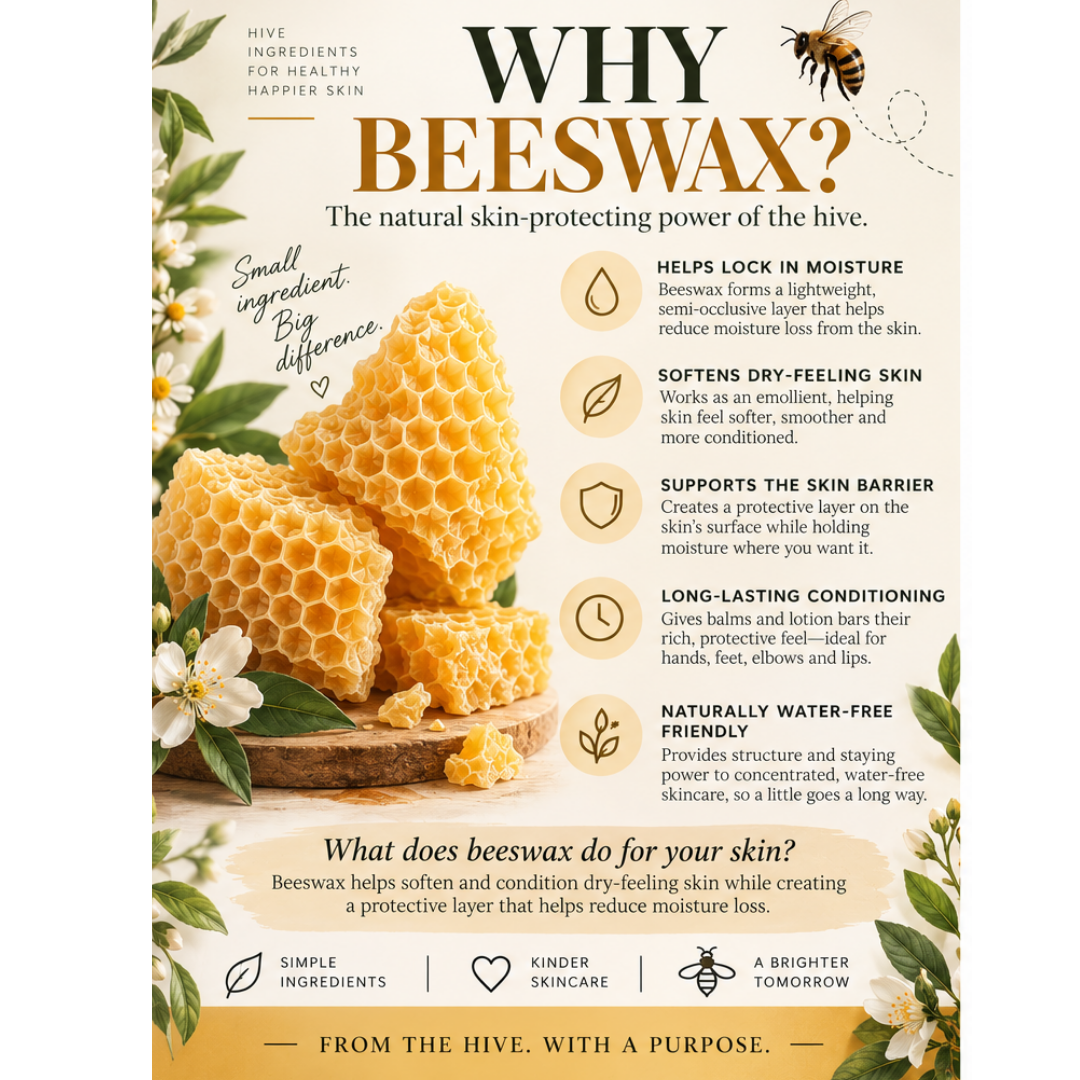 Beeswax in skin care info graphic
