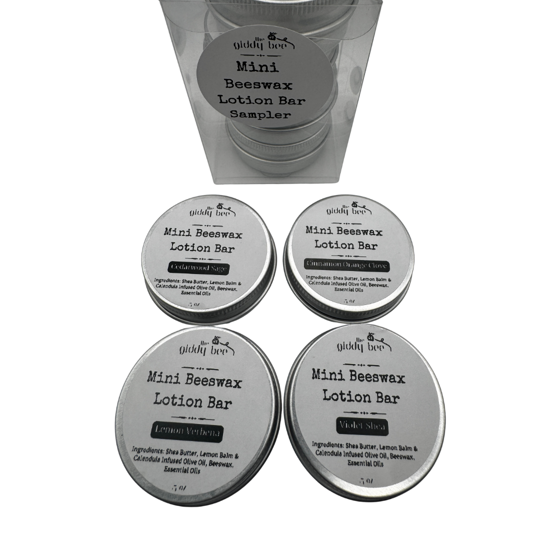 Set of 4 mini lotions bars in a sampler set
