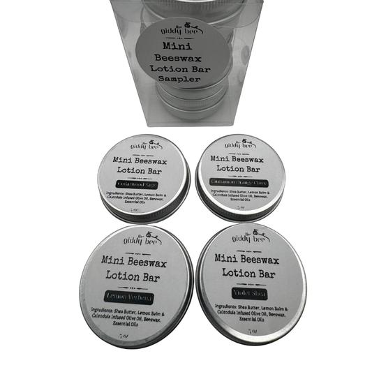 Set of 4 mini lotions bars in a sampler set