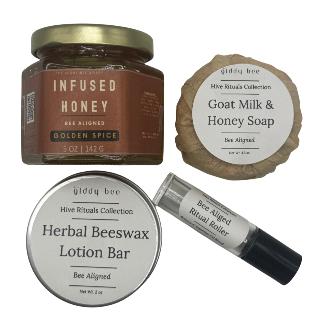 Close up of product in the Bee Aligned Gift Set