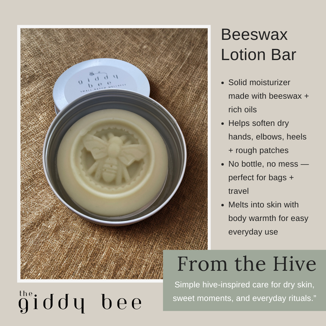 Beeswax lotion bar from The Giddy Bee
